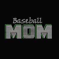 Transfer Rhinestone Motif Baseball Mom Baru dari Pabrik, Hot-fix, untuk Kaos