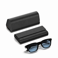 Étui de batterie externe en cuir PU premium avec indicateurs LED, chargeur 2000 mAh, nouveau boîtier de charge pliable pour lunettes Samsung AI