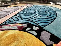 Tapis de salon modernes faits à la main en boucle, tuftés à la main, en acrylique, antidérapants, résistants aux taches, sur mesure et de couleur personnalisée
