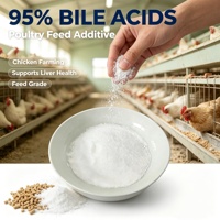 Vente en gros en vrac d'acides biliaires à 95 %, complément alimentaire pour volailles, favorisant la performance de production des poules pondeuses et des poulets de chair
