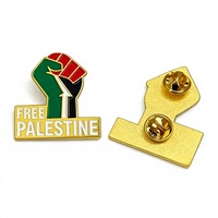 En stock, Vente en gros : Pin's drapeau Palestine libre en forme de poing, en alliage fer-zinc, personnalisable, noir, pour la vente transfrontalière