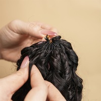 Tresses bouclées birmanes au crochet, pré-bouclées, non traitées, en cheveux humains noirs naturels pour femmes