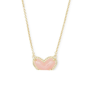 Collana alla <span class=keywords><strong>Moda</strong></span> KS New Love in Acciaio Inossidabile Placcato Oro 18K per Donne, Catena <span class=keywords><strong>con</strong></span> Ciondolo a Cuore in Pietra Naturale - Product Image 1