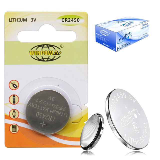 3V CR2032 CR2450 500mah 600mah Button Coin Cell Lithium Battery