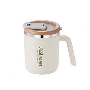 304 Stainless Steel Mug Double Layer Anti Scald With Lid Insulated <b>Cup</b> Office Coffee <b>Cup</b> Dormitory Portable <b>Straw</b> <b>Cup</b> - Product Image 4