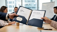 Dossier de présentation professionnel en PP imperméable et durable, bleu foncé, format lettre, avec double pochette, vente en gros