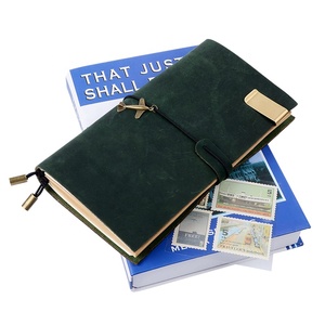 Tùy chỉnh cổ điển A6 Kích thước da chính hãng máy tính xách tay <span class=keywords><strong>handmade</strong></span> du lịch Tạp Chí với bơm lại máy tính xách tay - Product Image 3