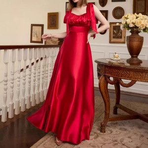 Nuevos vestidos de estilo europeo y americano para mujer, vestidos de novia sin mangas con tirantes para primavera y verano, vestidos de dama de honor - Product Image 2