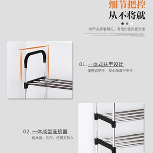 Metal Shoe Rack Rectangle <b>Standing</b> Type Multi Layer Storage Organizer For Doorway Dormitory Use - Product Image 3