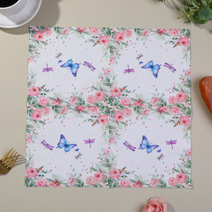 Printed Paper Napkins Butterfly Flowers 330mm Square Birthday Party Decorations Elegant Tableware - Product Image 2