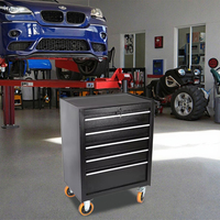 OEM/ODM Chariots d'outils de haute qualité Chariot d'outils d'atelier en métal Coffre de réparation automobile Armoire à roulettes à 5 tiroirs Chariot à outils sur roues