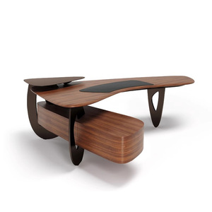 Taller de oficina de madera maciza moderno contemporáneo Escritorio de computadora Exquisito hecho a mano por CEO Muebles de oficina de madera únicos - Product Image 2