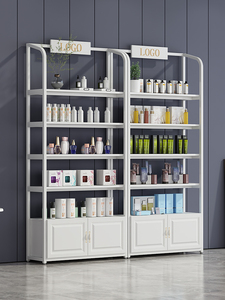 Kệ Trưng Bày Trang Điểm Cho Tiệm Giày Bằng Kim Loại Có Túi Nhiều Lớp Hiện Đại Theo Yêu Cầu Kệ Trưng Bày Mỹ Phẩm Bằng Thép Không Gỉ - Product Image 6