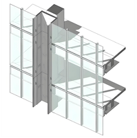 Gorden dinding konstruksi Modern Prima sistem pelapis panel kaca campuran aluminium awet mudah dirakit garansi 5 + tahun untuk