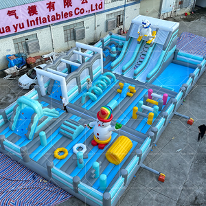 Balon bertema taman luar ruangan Kombo taman bermain rumah pantulan dengan rintangan meluncur istana tiup - Product Image 2