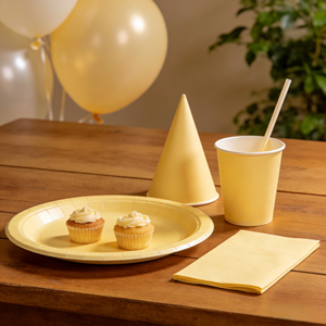 DAMAI Fournitures de fête de couleur unie, vaisselle en papier de couleur unie, ensemble de vaisselle jetable, assiettes de 7 pouces et 9 pouces, gobelets en papier, serviettes - Product Image 3