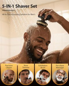 Nouveau rasoir pour hommes chauves 2026 - Trimcoo <span class=keywords><strong>Tondeuse</strong></span> électrique magnétique 5-en-1 avec lames en titane |   Doux pour les cuirs chevelus sensibles | - Product Image 5