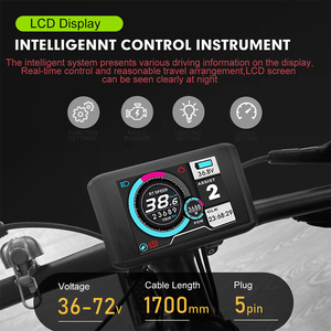 Bán Buôn 55-70 Km/h 170Mm Ukc1 LCD 47pdd 20X V12 Xe Đạp Điện E Xe Đạp Trung Tâm Động Cơ 20X4 72V Chuyển Đổi Kit 3000W Chất Béo Lốp Ebike Kit - Product Image 2