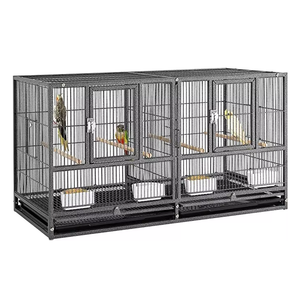 Cage à oiseaux pour animaux de compagnie multi-couches en fer forgé solide direct d'usine avec séparateur central grande cage pour petit <span class=keywords><strong>animal</strong></span> résistant à la mastication - Product Image 4