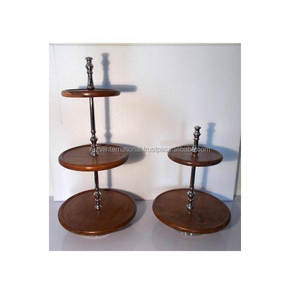 Support à gâteau rond en bois écologique à 2 niveaux, avec design compatible lave-vaisselle, pour présentation, Razvi International RI-2050 - Product Image 5