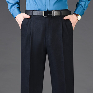Automne et hiver épais Double plissé ample hommes pantalons taille haute sans fer décontracté affaires professionnel <span class=keywords><strong>pantalon</strong></span> - Product Image 4