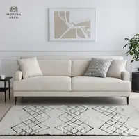Cremefarbener Stoff beige Sofa Couch moderne Wohnzimmer möbel Zweisitzer mit Metall beinen Rückenlehne 2 Kissen