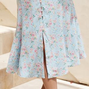 Vestido Casual de Mujer con Estampado Transpirable, Cuello Barco, Sin Tirantes, Manga Larga Abullonada y Corte en A - Product Image 4