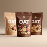 Sac d'emballage personnalisé pour céréales fruits avoine écrou refermable sac d'emballage plastique pour céréales petit déjeuner muesli en feuille d'aluminium
