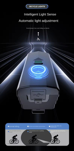Lumière de vélo LED avant rechargeable par USB, étanche IPX5, avec réglage intelligent pour la conduite nocturne - Product Image 4