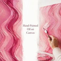 Peinture à l'huile texturée abstraite rose faite à la main, minimaliste, grande taille, encadrée, prête à accrocher, vente en gros de tableaux et d'art mural