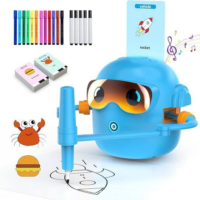 Pink Drawing Robot Educational Toy Automatic Painting Robot Story ...