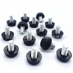 <b>Adjustable</b> Furniture <b>Legs</b> 15mm Diameter Black Plastic With Metal Screw For <b>Table</b> Chair Shelf Height Adjustment - Product Image 5