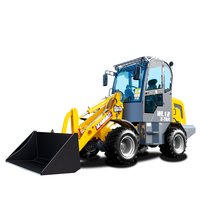 Hydraulisch gesteuerter, geschmeidig arbeitender, knickgelenkter Mini-Radlader 1000/1200/1500 kg, kompakter Schaufellader für den Materialtransport im Hof.