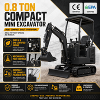 Mini-excavatrice CH08 de 0,8 tonne, compacte, pour travaux en espace restreint et projets de jardinage