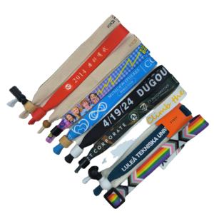 Muñequera de tela RFID de diseño personalizado promocional, pulseras impresas a todo color para eventos festivos con cerradura de barril de plástico - Product Image 1