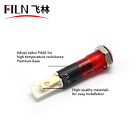 FILN 8mm LED en plastique indicateur lumineux lampe de signalisation 5V 6V 12V 24V 48V 220v avec borne à broche rouge jaune bleu vert blanc