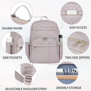 Sac à dos pour ordinateur portable personnalisé de 17 pouces pour femmes et hommes, sac de travail tendance, grande capacité, imperméable avec port USB, sacs à dos - Product Image 3