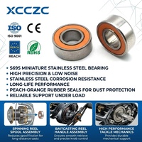 Roulement à billes hybride céramique haute vitesse S695RS 5x13x4mm en acier inoxydable, mini-roulements pour moulinets de pêche et petits moteurs