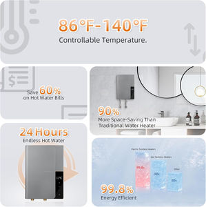 <span class=keywords><strong>Chauffe</strong></span>-<span class=keywords><strong>eau</strong></span> électrique sans réservoir, <span class=keywords><strong>chauffe</strong></span>-<span class=keywords><strong>eau</strong></span> instantané sans fin à la demande, affichage de la température LED, auto-modulation - Product Image 3