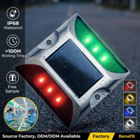 Vente en gros usine : Balises routières solaires en aluminium avec écran LED double face, indice IP68, pour signalisation d'avertissement