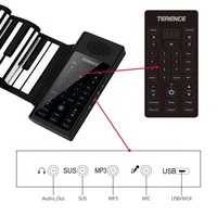 TERENCE Piano Enroulable 61 Touches Clavier MIDI USB Écran Tactile HD 128 Sons 14 Chansons de Démo Portable