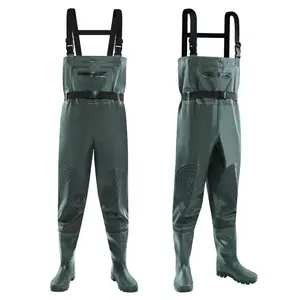 Pantaloni Waders da pesca impermeabili tessuto poliestere traspirante in PVC di alta qualità su misura neutro produttore vendite dirette