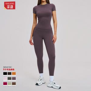 Conjunto Deportivo Disko para Yoga, Cintura Alta, Cuello Redondo, Manga Larga, Secado Rápido, Ajuste Ceñido, Ropa Deportiva para Fitness y Running 8455 - Product Image 1