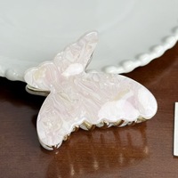 Pince à cheveux en acétate écologique faite à la main, motif papillon féerique, lumineuse, polyvalente, pour queue de cheval, par Mirror Lian Jewelry