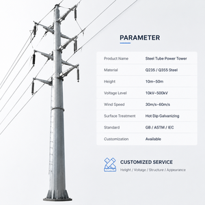 Poste <span class=keywords><strong>de</strong></span> Acero Tubular Galvanizado en Caliente <span class=keywords><strong>de</strong></span> Alta Calidad <span class=keywords><strong>de</strong></span> 33kV 132kV <span class=keywords><strong>para</strong></span> Sistema <span class=keywords><strong>de</strong></span> Líneas <span class=keywords><strong>de</strong></span> Transmisión y Red Eléctrica - Product Image 4
