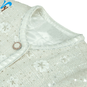 <span class=keywords><strong>Giacca</strong></span> di <span class=keywords><strong>Tweed</strong></span> da donna con tema fiocco di neve con perline da <span class=keywords><strong>uomo</strong></span> Jindian Design classico girocollo - Product Image 4