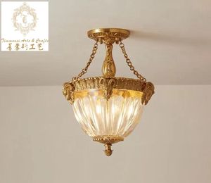 Lámparas de techo de lujo para sala de estar y dormitorio, lámpara de estudio Retro francesa, de cobre, <span class=keywords><strong>neoclásico</strong></span> - Product Image 3