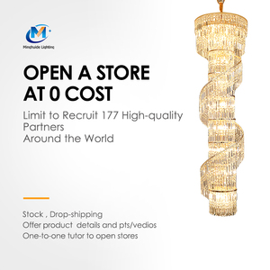 Nuovo Design 2024: Grande <span class=keywords><strong>Lampadario</strong></span> a Spirale Decorativo per Soggiorno, Moderno e Lussuoso in Cristallo per Soffitti Alti - Product Image 5