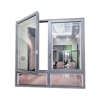 Fenêtres à battants en aluminium WANJIA, designs modernes, double panneau, pour la maison