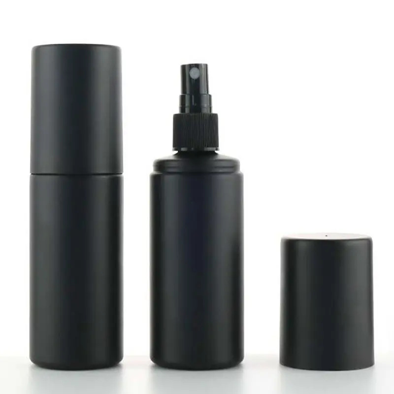 Ruizhuo Zwart Mist Spuit Plastic Fles 100Ml Cosmetica Verpakking Container Fijne Nevel Spray Flessen Voor Mannen Parfum Flessen